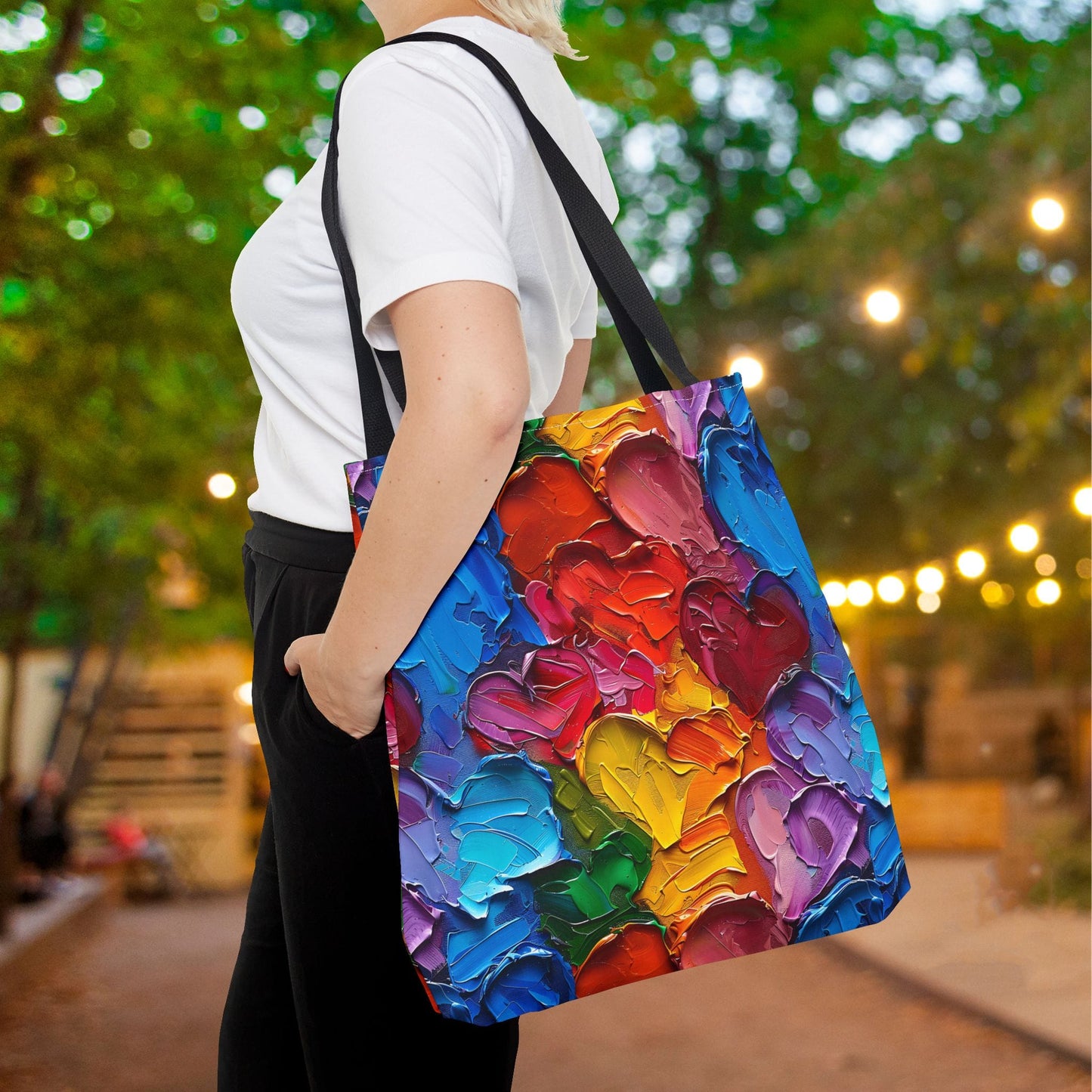Palette Knife Hearts Canvas Tote Bag