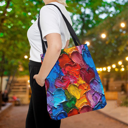 Palette Knife Hearts Canvas Tote Bag