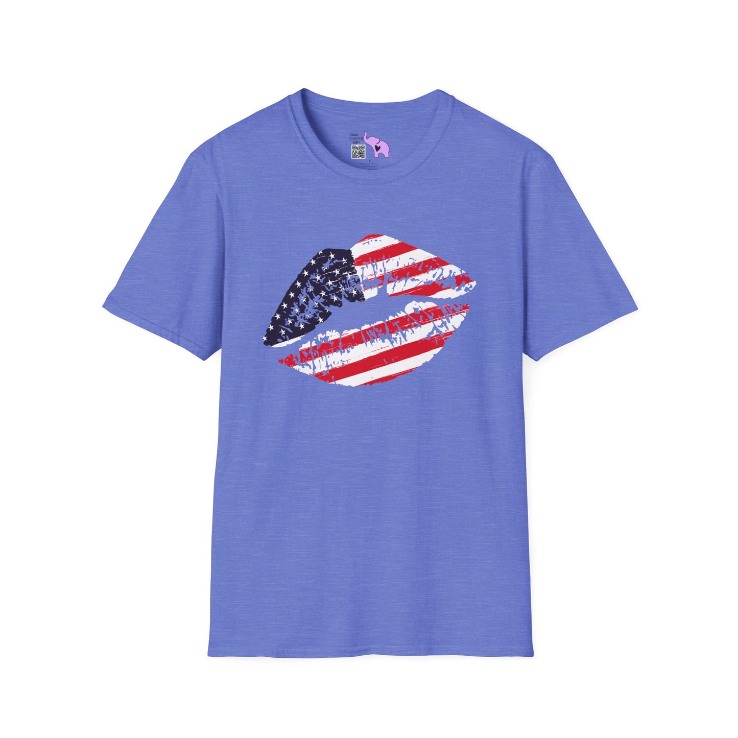 American Flag Lips Adult T-shirt