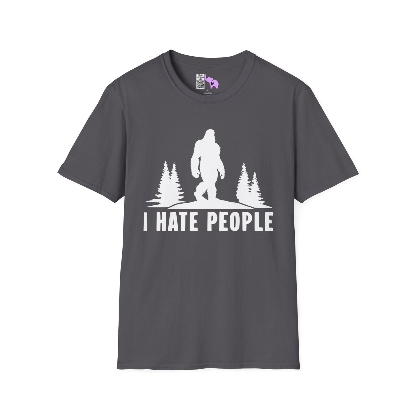 Bigfoot: I Hate People Adult T-shirt