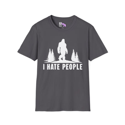 Bigfoot: I Hate People Adult T-shirt