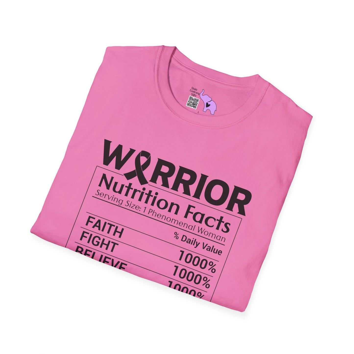 Breast Cancer Warrior Nutrition Facts Adult T-shirt