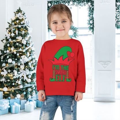 I'm The Smart Elf Toddler Long Sleeve Tee