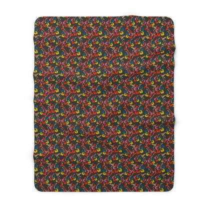 Humming Bloom Sherpa Fleece Blanket