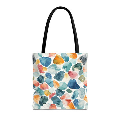 Watercolor Pebble Terrazzo Canvas Tote Bag
