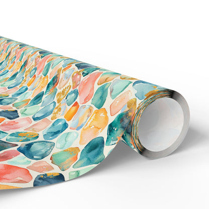 Ocean Pebble Drift  Wrapping Paper