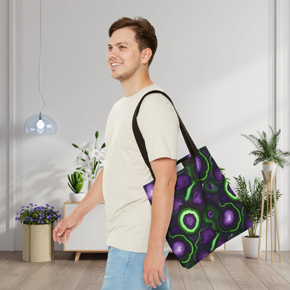 Amethyst & Lime Fracture Canvas Tote Bag