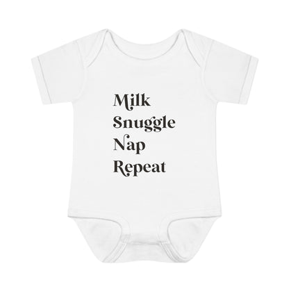 Milk Snuggle Nap Repeat Infant Onesie