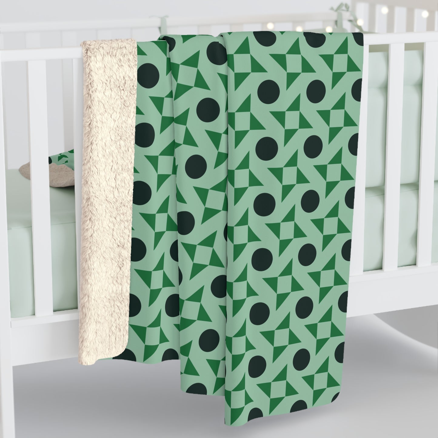 Emerald Pinwheels Fleece Blanket