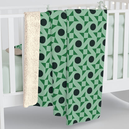 Emerald Pinwheels Fleece Blanket