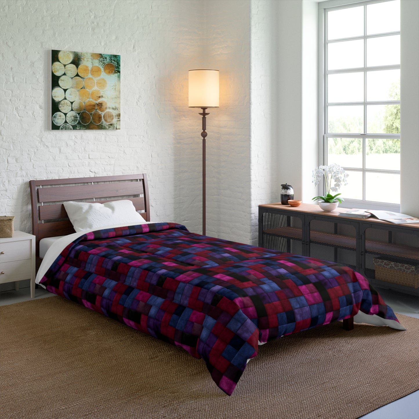Velvet Mosaic Print Basic Bedding Set