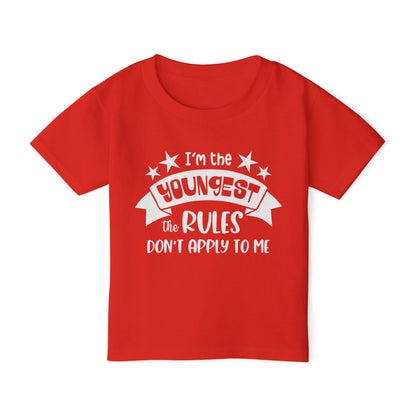 I'm The Youngest The Rules Don't Apply To Me Heavy Cotton™ Toddler T-shirt