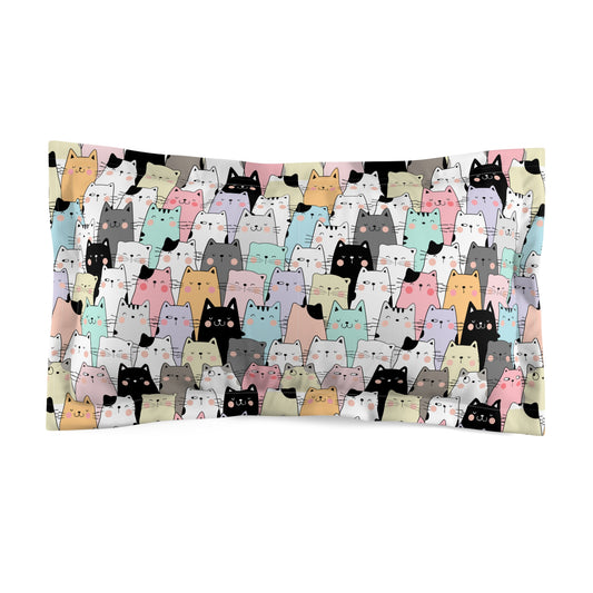 Cartoon Cats Microfiber Pillow Sham
