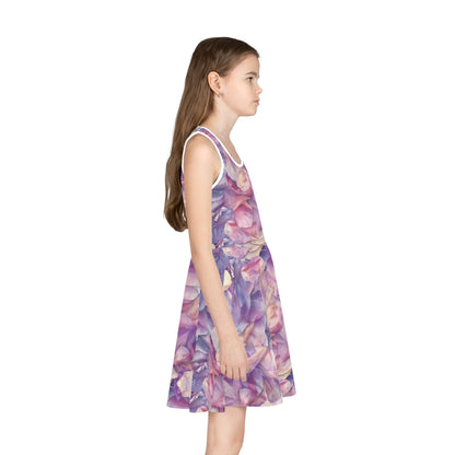 Ethereal Bloomscape Girls' Sleeveless Sundress