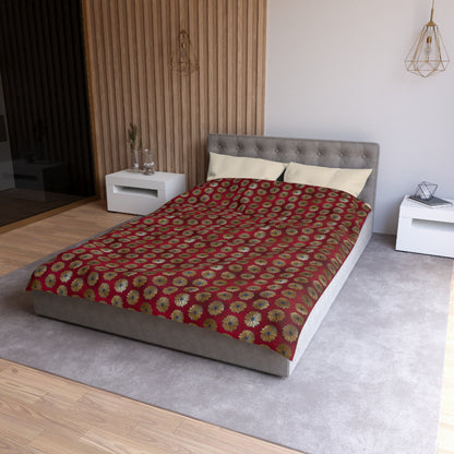 Majestic Crimson Daisies Duvet Bedding Set