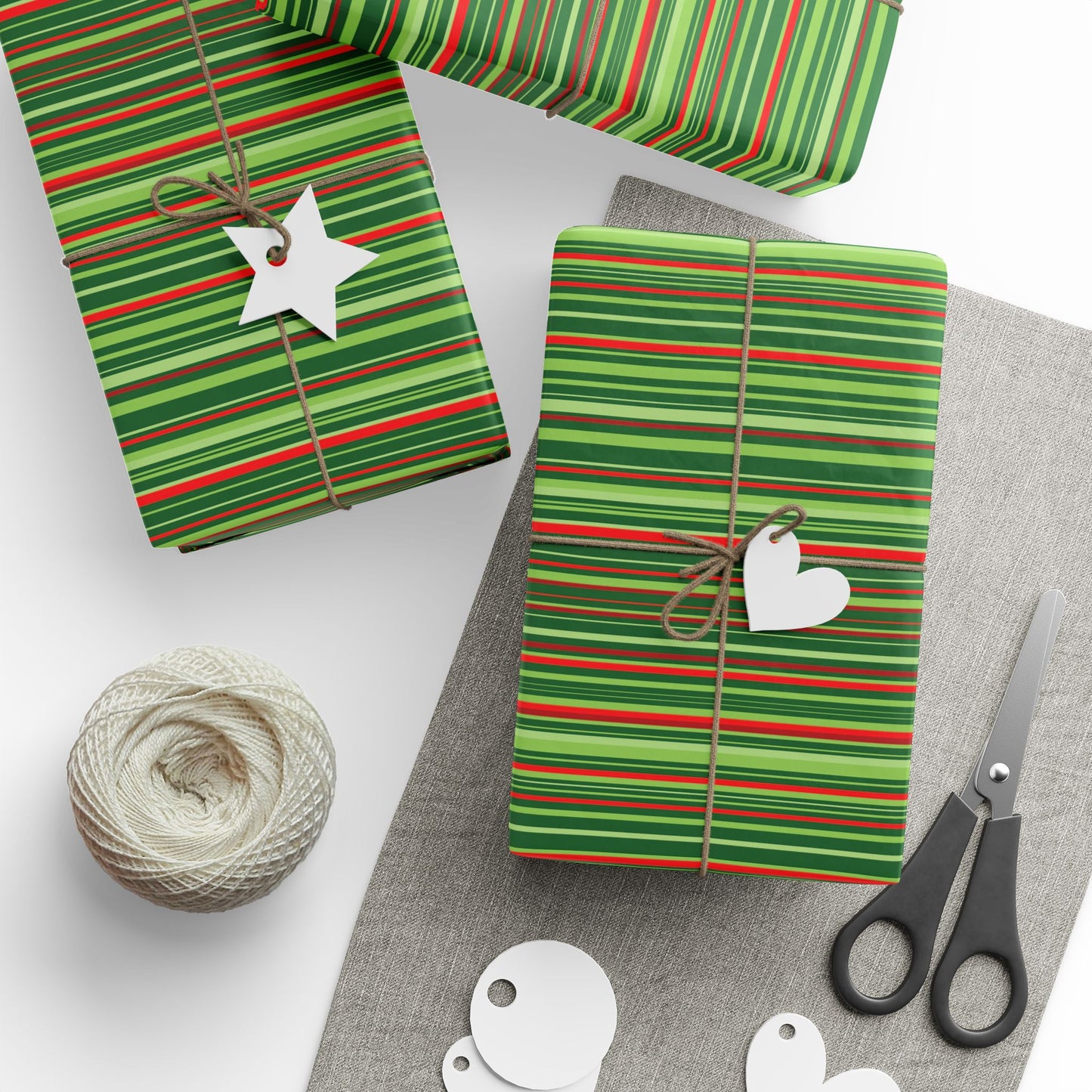 Christmas Cheer Stripes Wrapping Paper