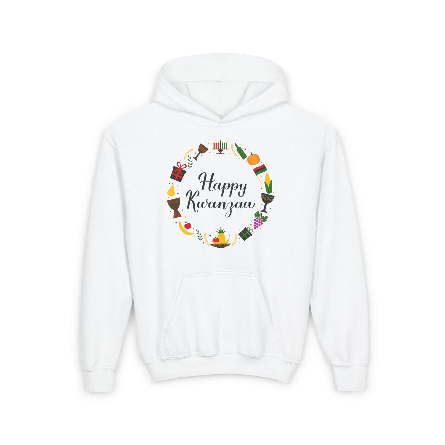Happy Kwanzaa Wreath Youth Heavy Blend Hoodie