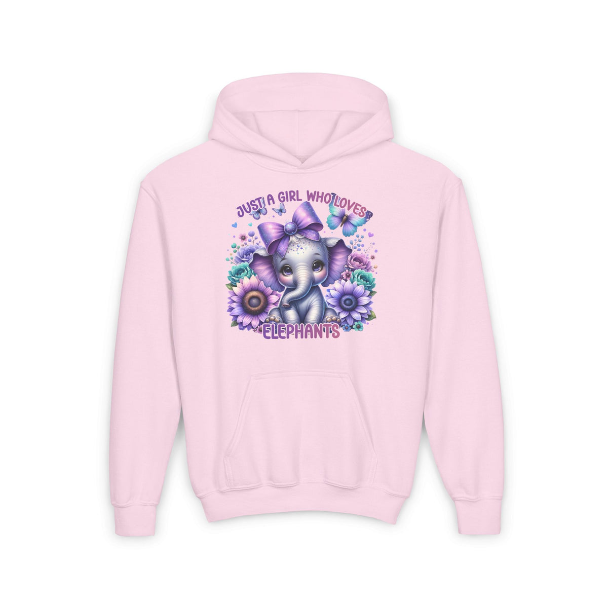 Just A Girl Who Loves Elephants Youth Heavy Blend Hoodie