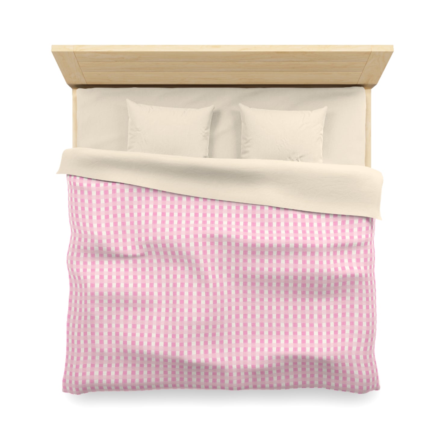 Dreamy Rose Gingham Microfiber Duvet Cover