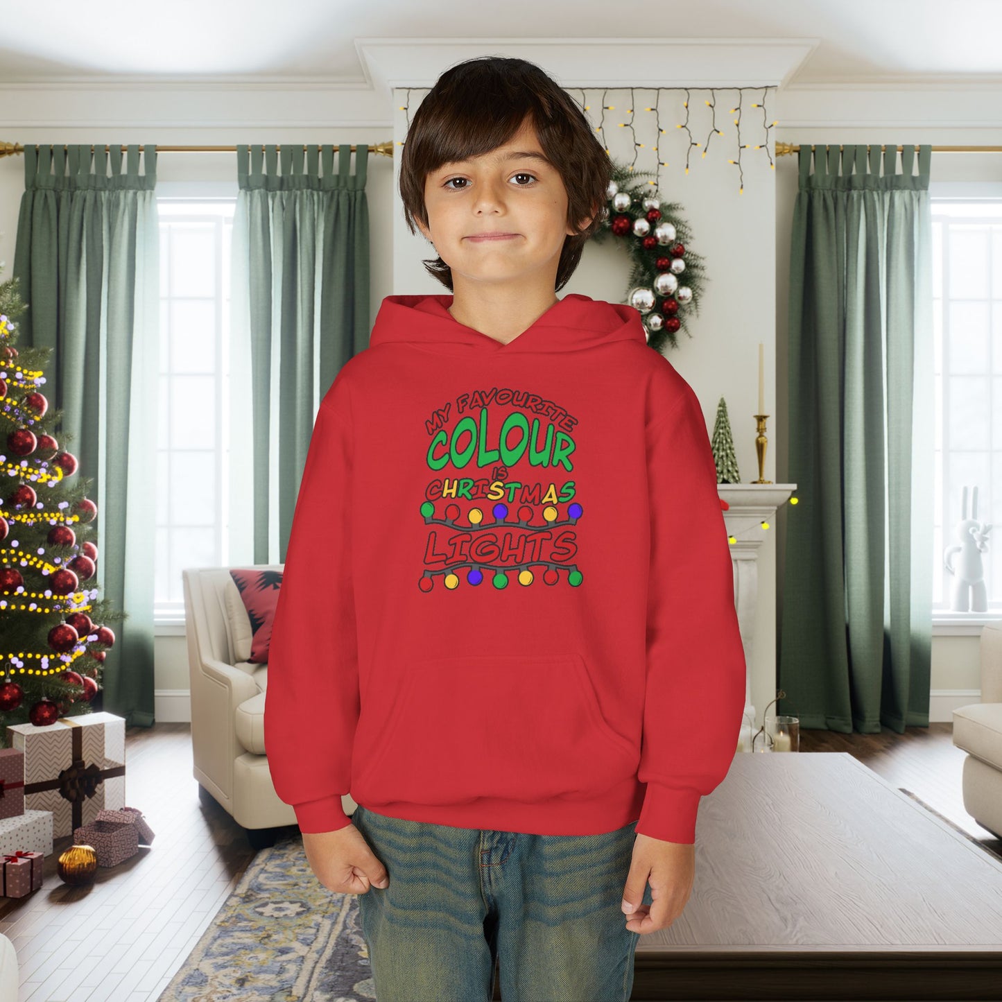 My Favourite Colour Is Christmas Lights Youth Hoodie