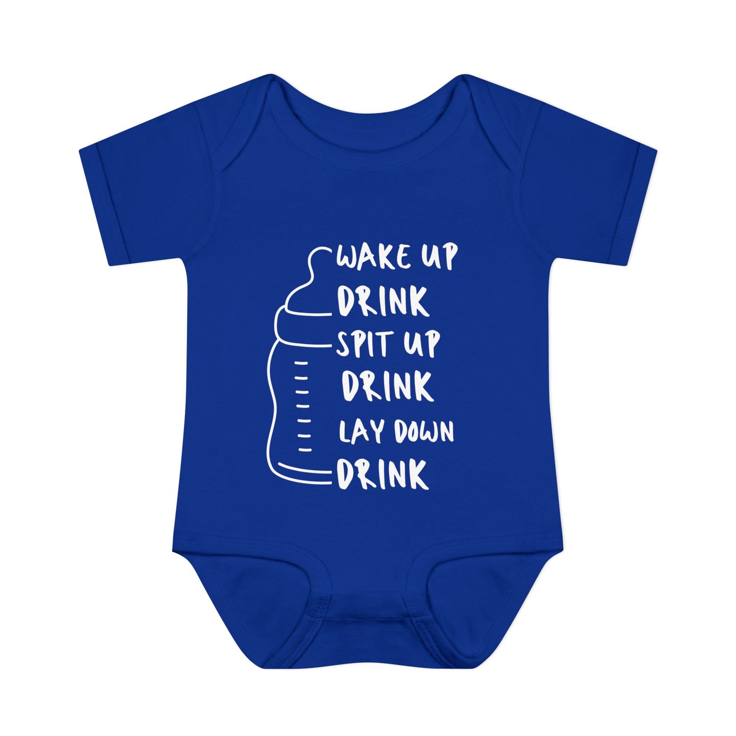 Wake Up Spit Up Lay Down Drink Infant Baby Rib Bodysuit