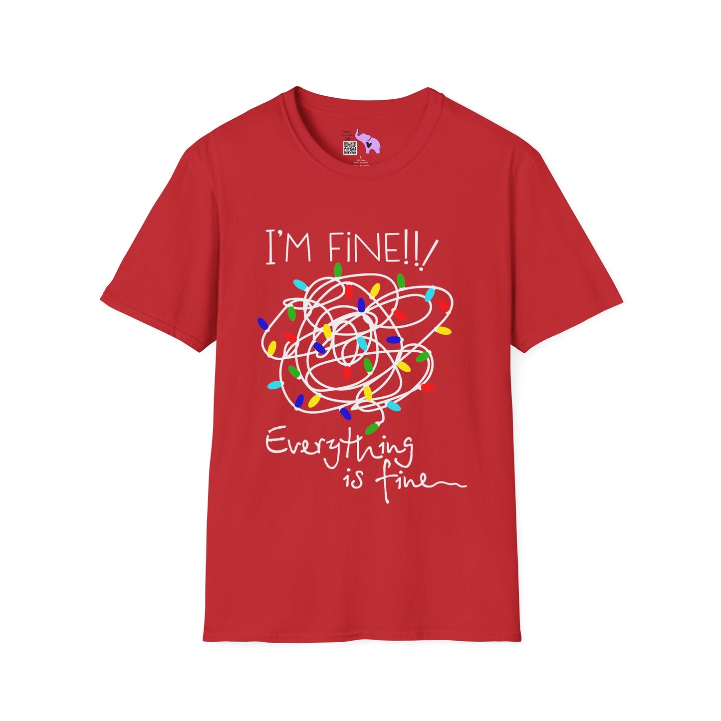 I'm Fine Everything Is Fine (String Lights) Adult T-shirt