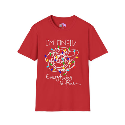 I'm Fine Everything Is Fine (String Lights) Adult T-shirt