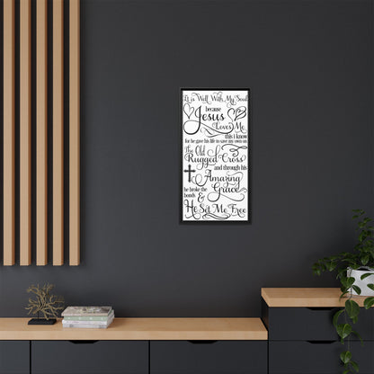 Hymnal Poem Framed Canvas Bathroom Art