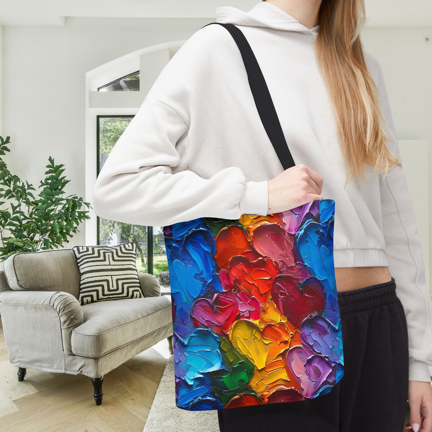 Palette Knife Hearts Canvas Tote Bag