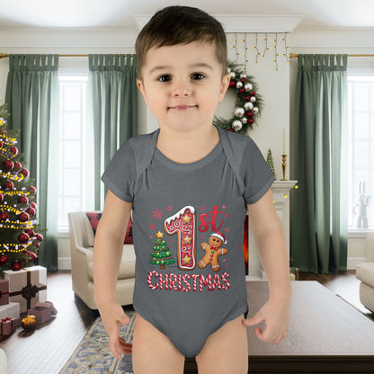 My First Christmas (Gingerbread Man) Infant Baby Rib Bodysuit
