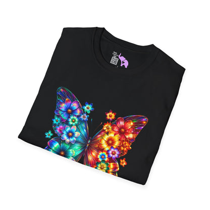 Colorful Floral Butterfly Adult T-shirt