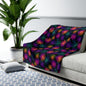 Neon Lotus Blooms Fleece Blanket
