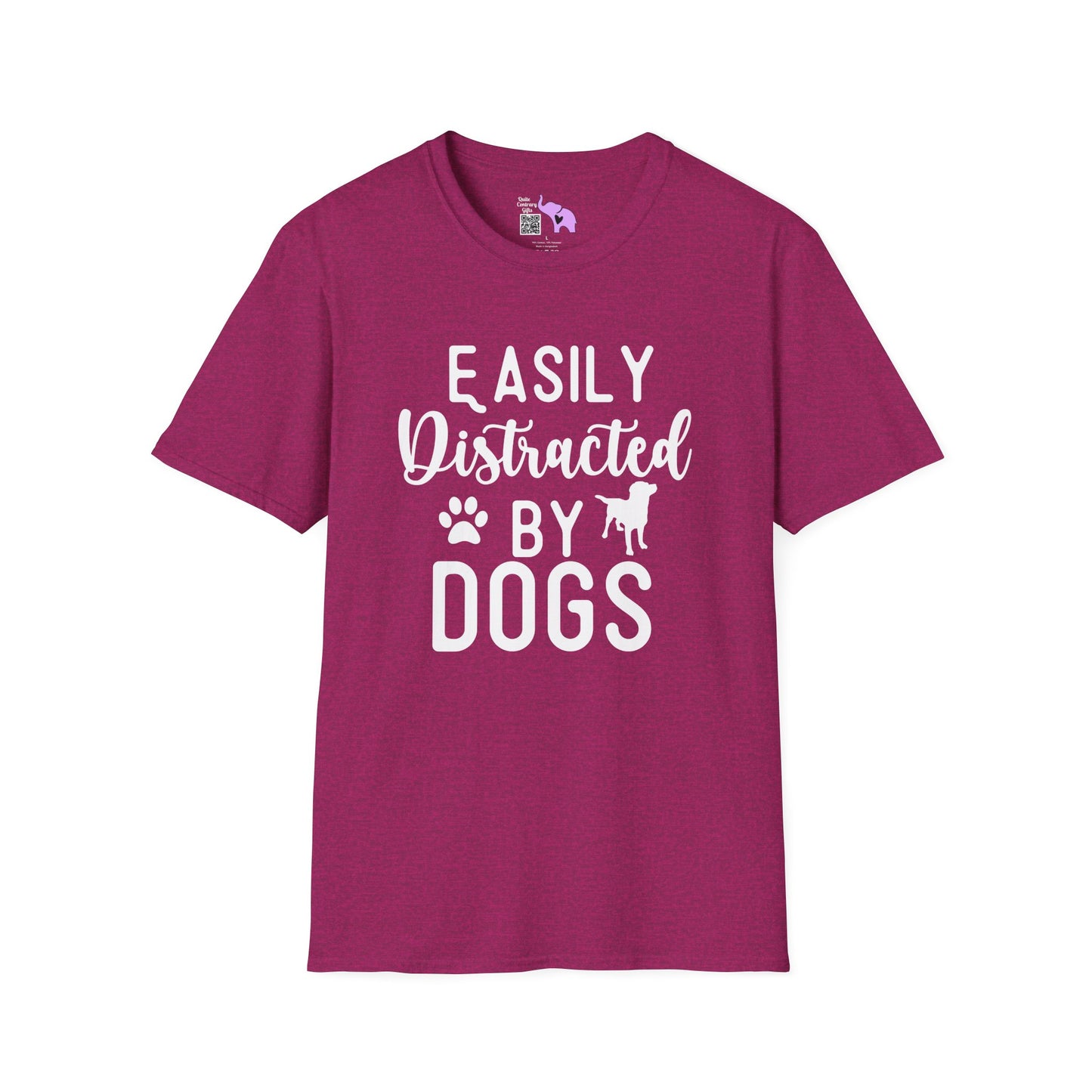 Easily Distracted By Dogs Adult T-shirt