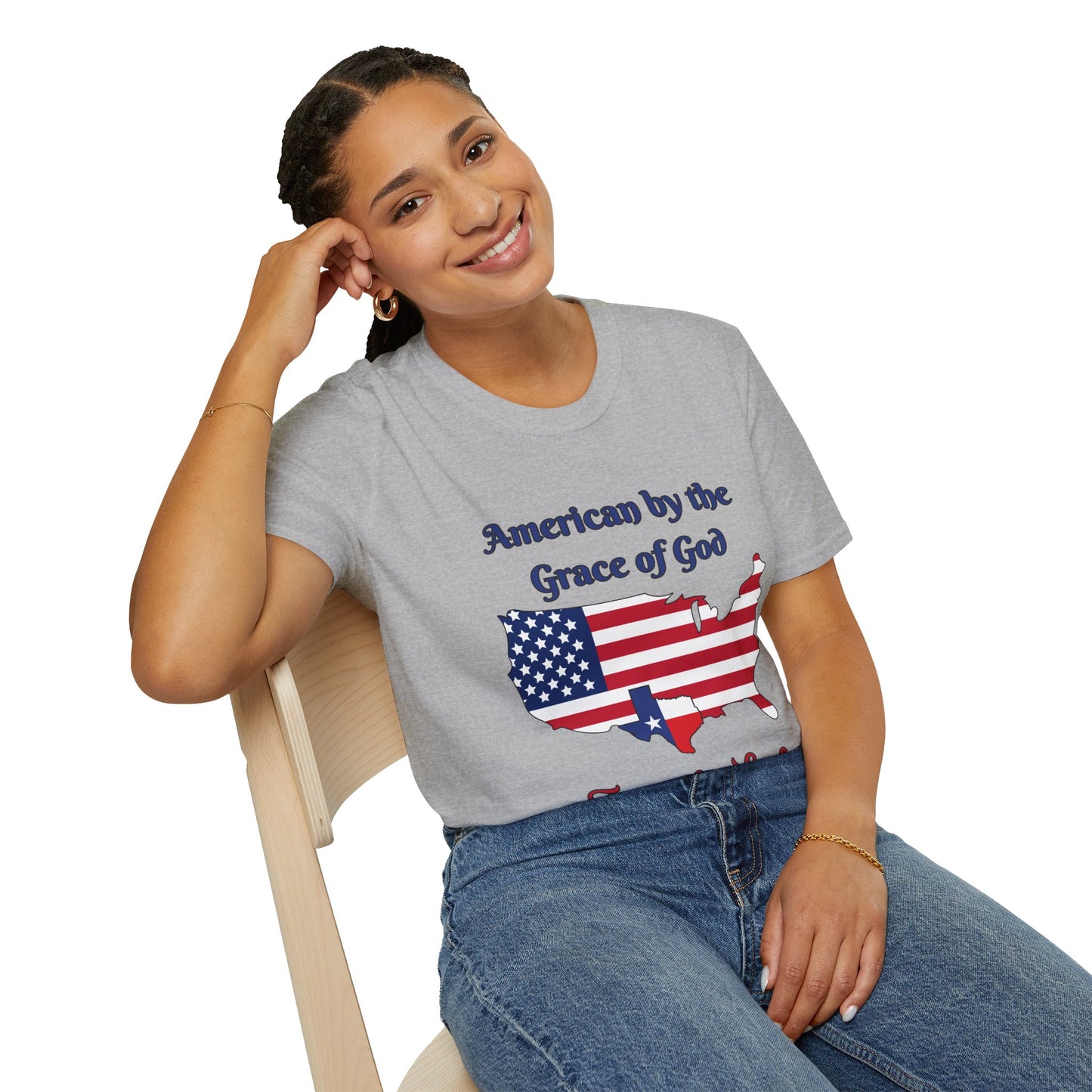 American by the Grace of God Texan by Luck T-shirt