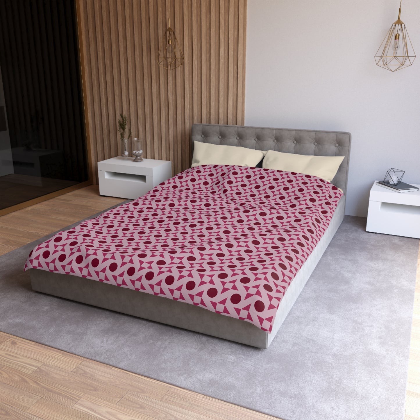 Crimson Pinwheels Duvet Bedding Set