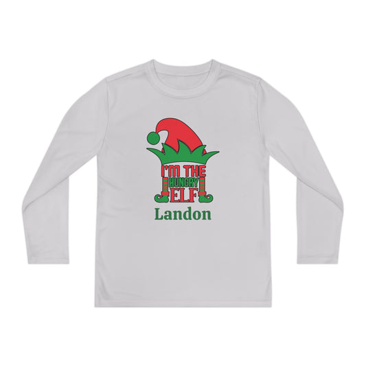 I'm The Hungry Elf Personalized Youth Long Sleeve Tee