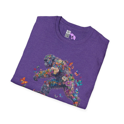 Flowers & Butterflies Bigfoot Adult T-shirt
