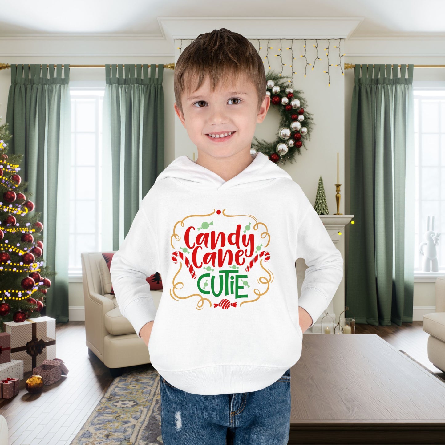 Candy Cane Cutie Toddler Pullover Fleece Hoodie