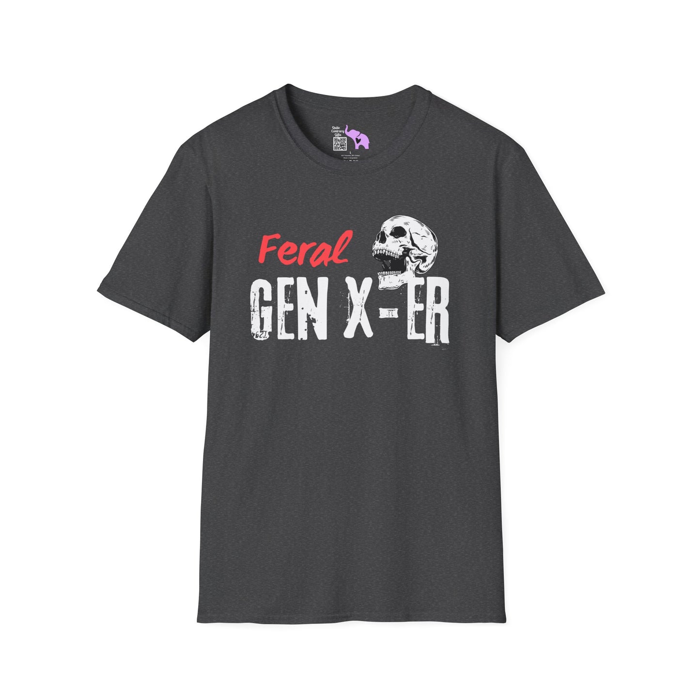 Feral GenXer w/Skull Adult T-shirt