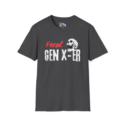 Feral GenXer w/Skull Adult T-shirt
