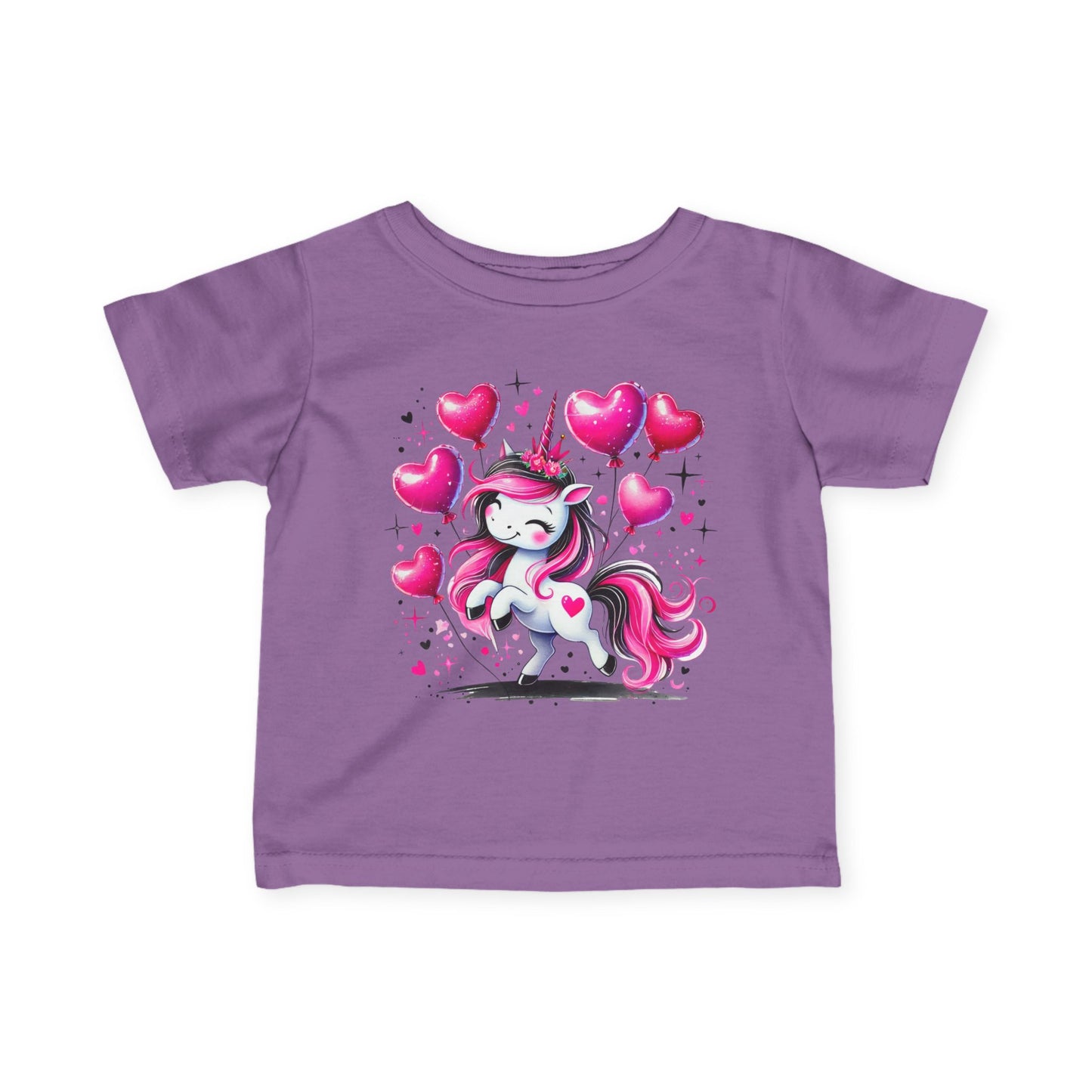 Pink & Black Love Unicorn Infant Soft T-Shirt
