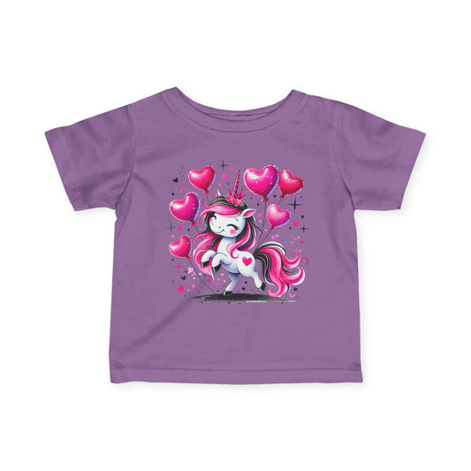 Pink & Black Love Unicorn Infant Soft T-Shirt