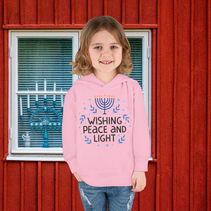 Hanukkah Wishing Peace & Light Toddler Pullover Fleece Hoodie