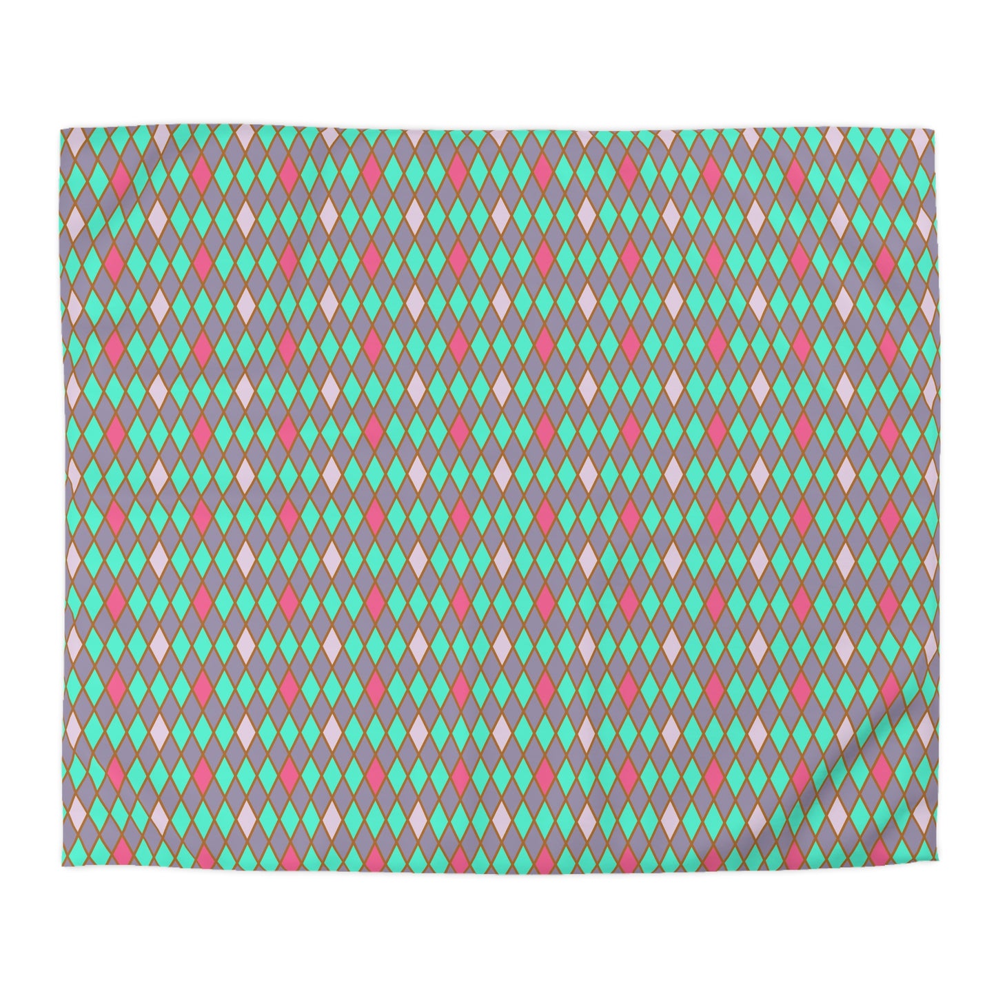 Teal/Pink Harlequin Microfiber Duvet Cover