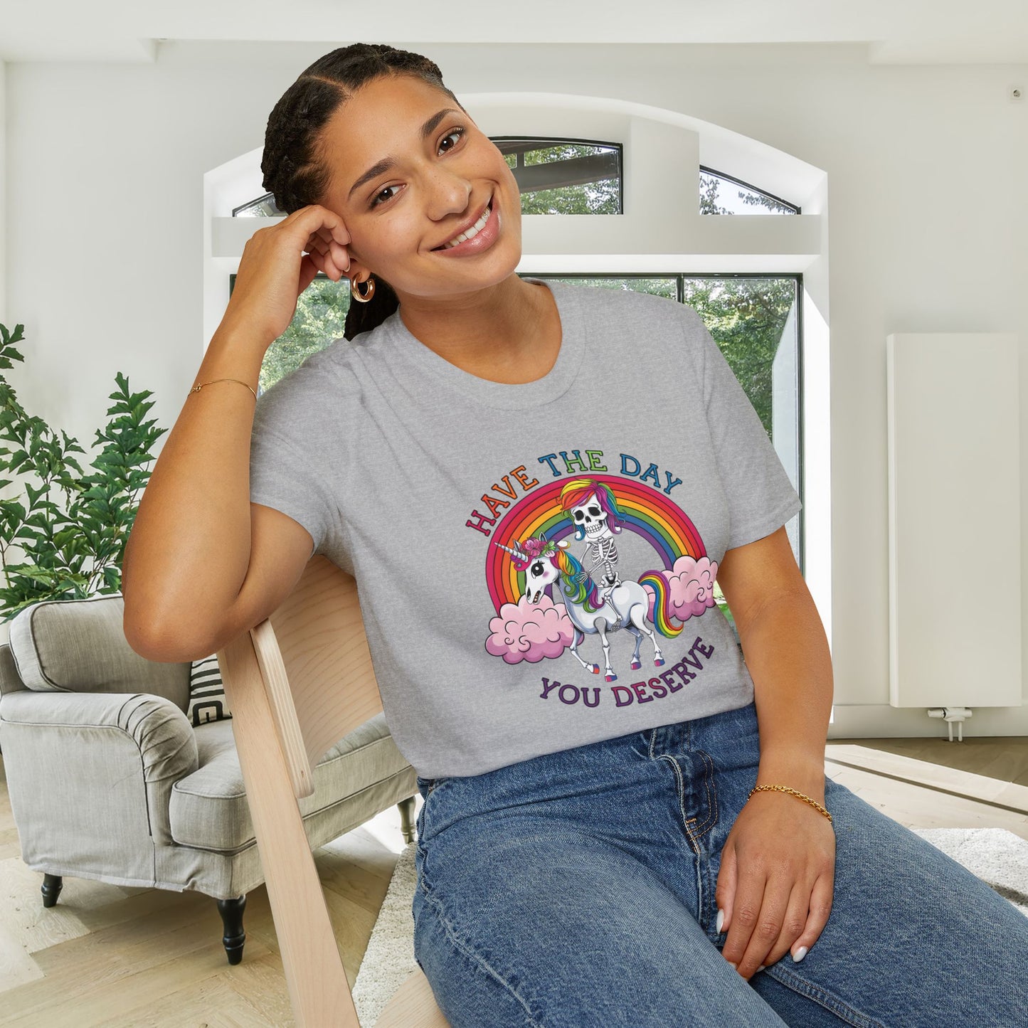 Have The Day You Deserve (Rainbow) Adult T-shirt