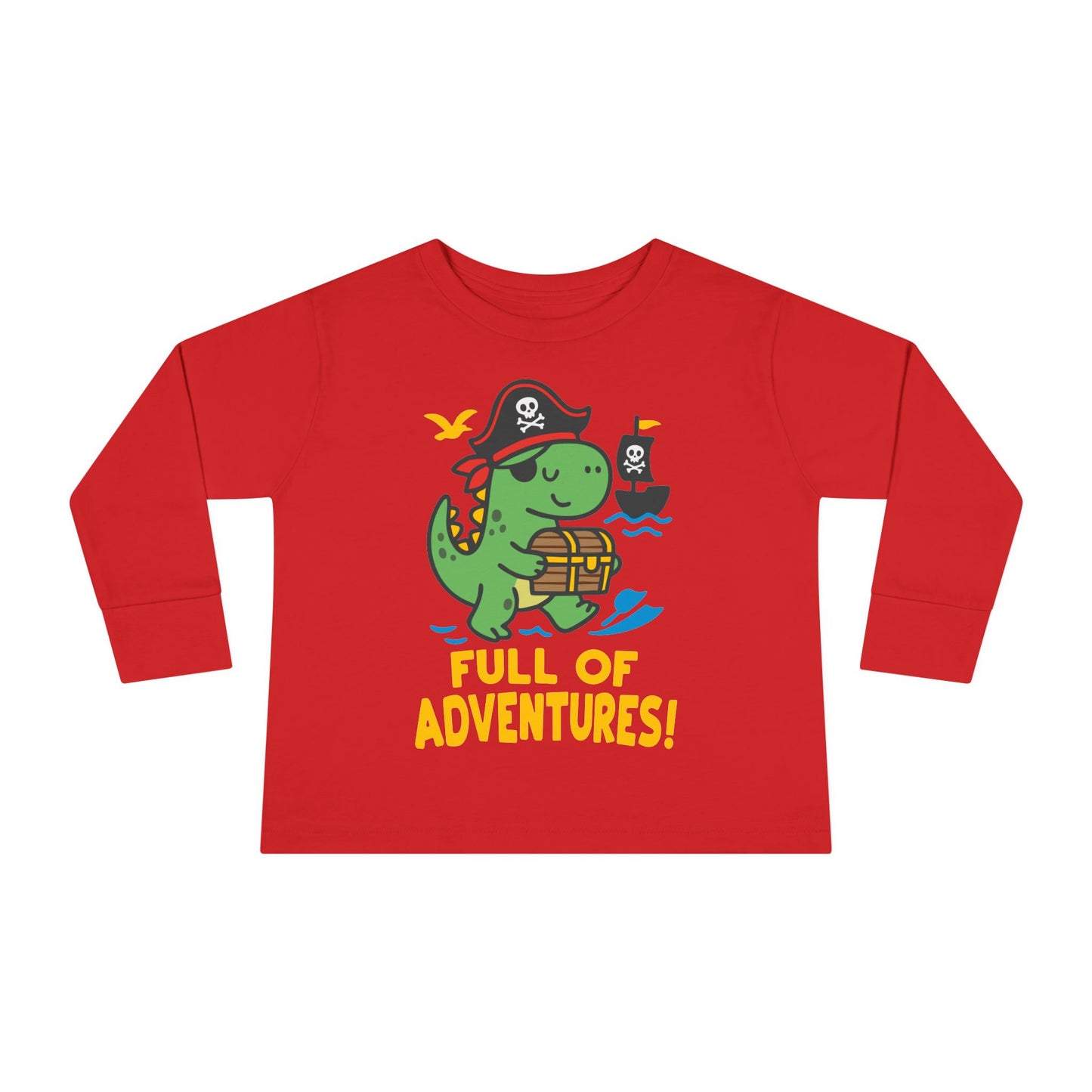 Full of Adventures (Dinosaur Pirate) Toddler Long Sleeve Tee