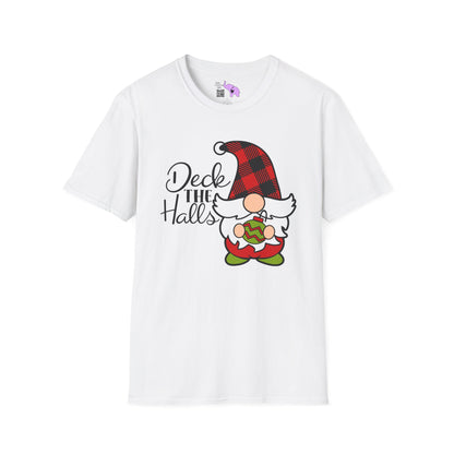 Deck the Halls Plaid Gnome Adult T-shirt