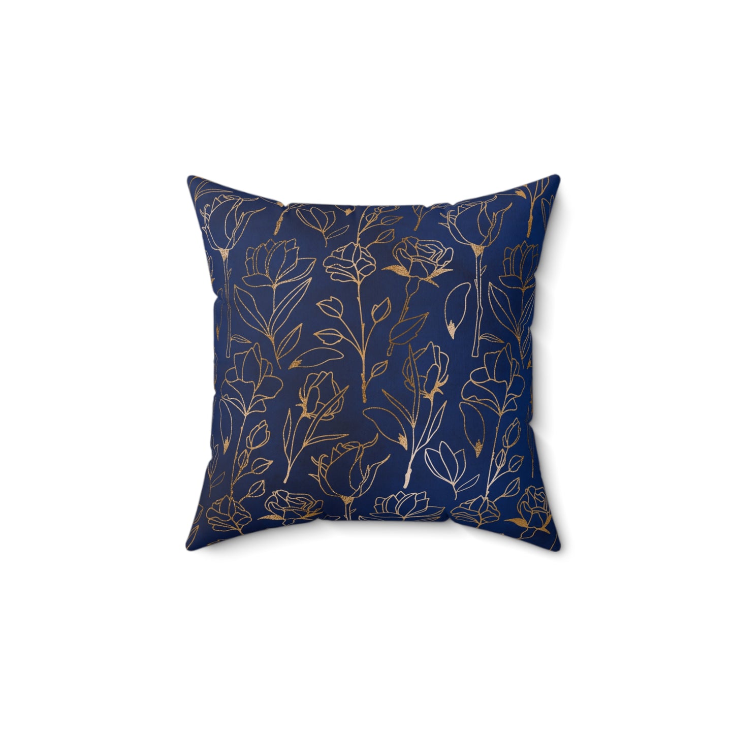 Sapphire Gilded Garden Throw Pillow