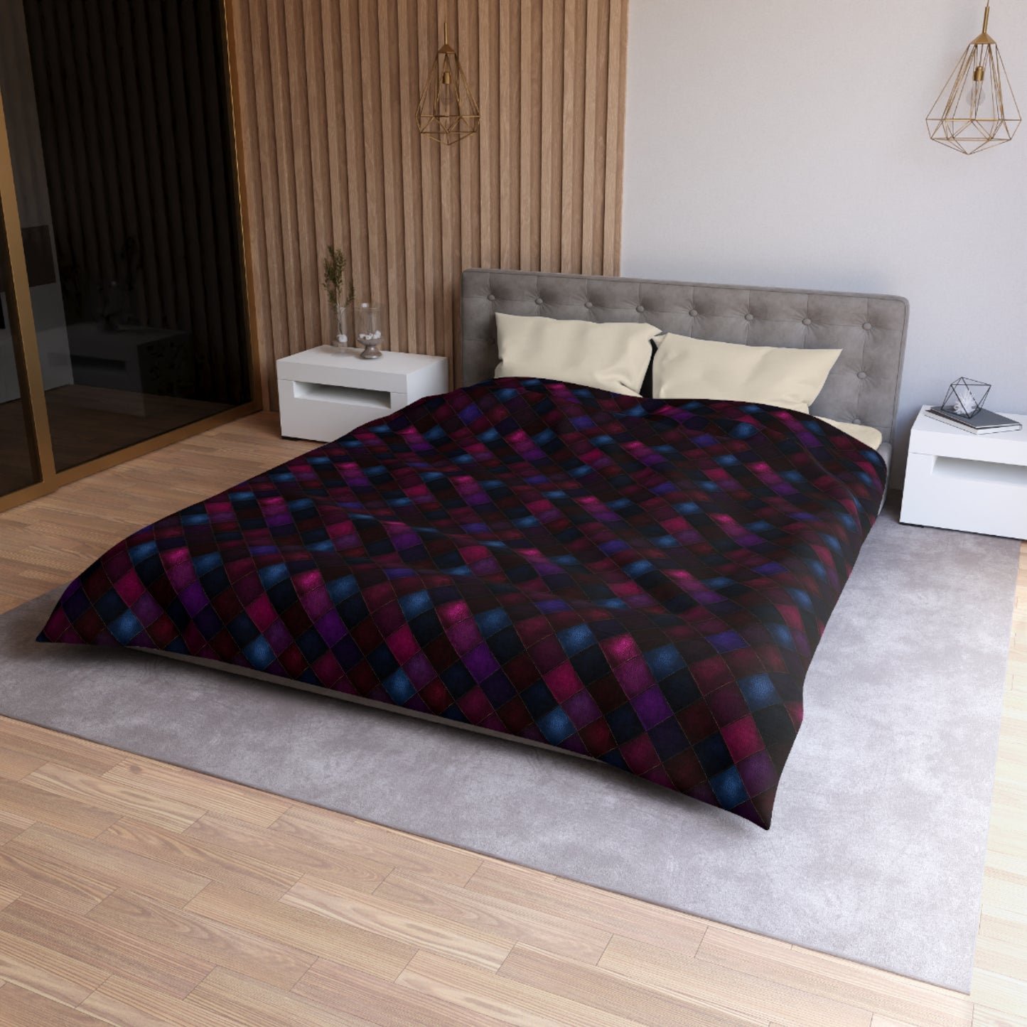 Velvet Patchwork Print Microfiber Duvet Cover