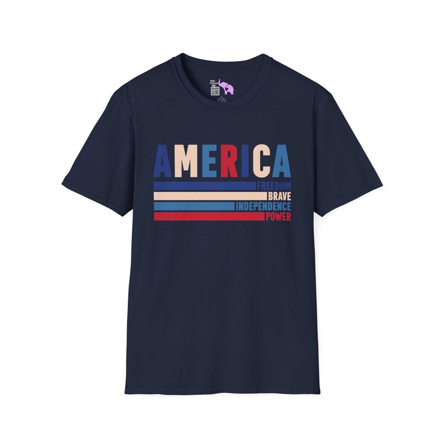 America Freedom Brave Independence Power Adult T-shirt